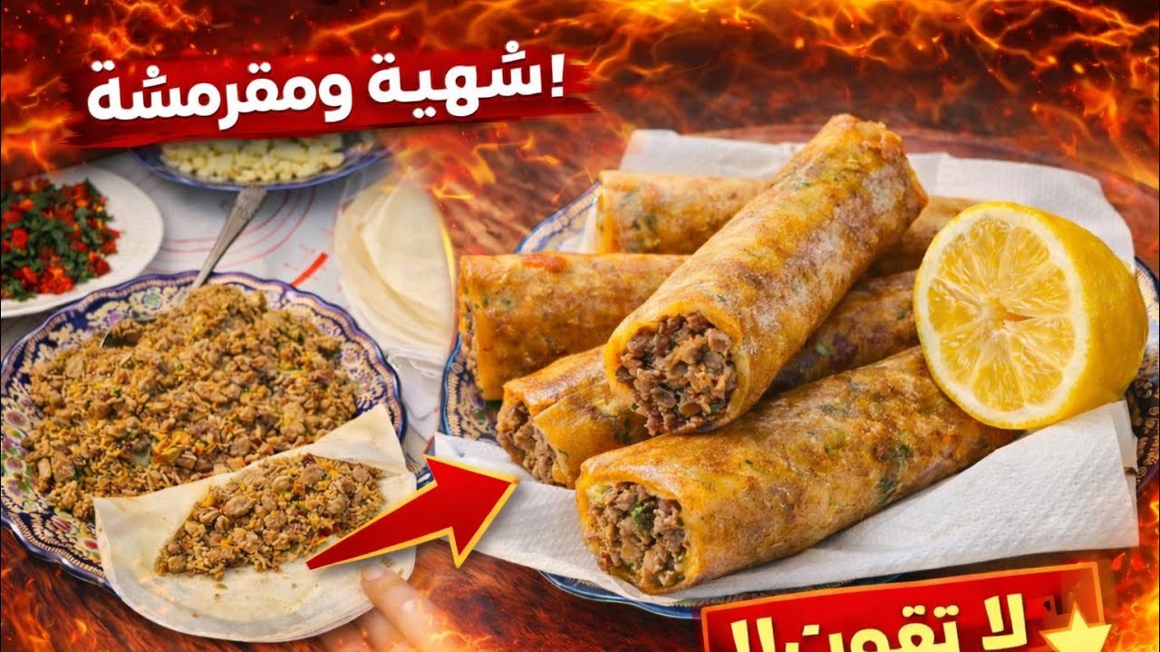 سيكار مغربي معمر بالكفتة مقرمش ولذيذ 😋 أسهل طريقة لعمل السيكار المغربي
