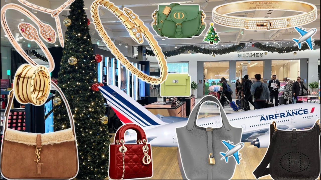 CDG PARIS AIRPORT SHOPPING VLOG ✈ LOUIS VUITTON ✈ HERMES ✈ DIOR ✈ BVLGARI +more 🛩 🎄Charles de Gaulle