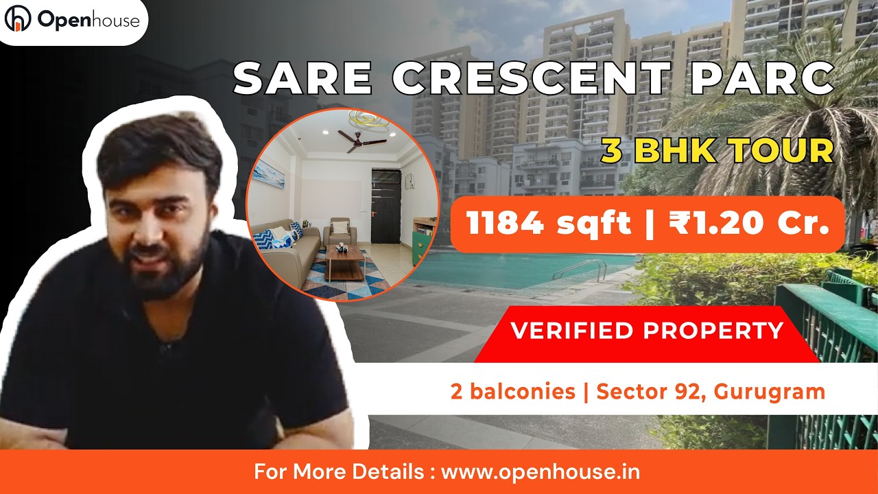 Sare Crescent Parc 1184 sqft | 3BHK Flat Tour | Sector 92 Gurgaon