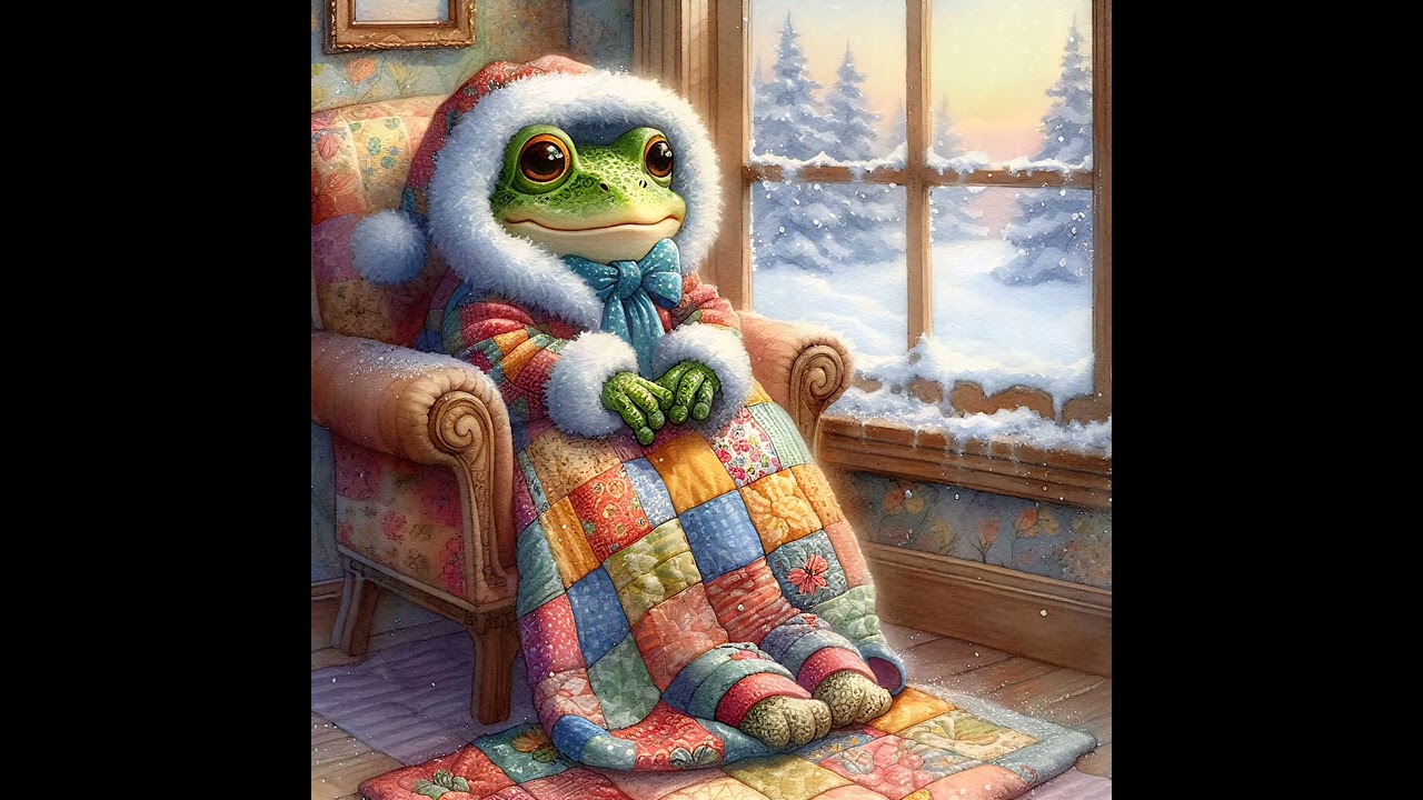 Staying Cozy on a Cold Winter Night 🐸🌙