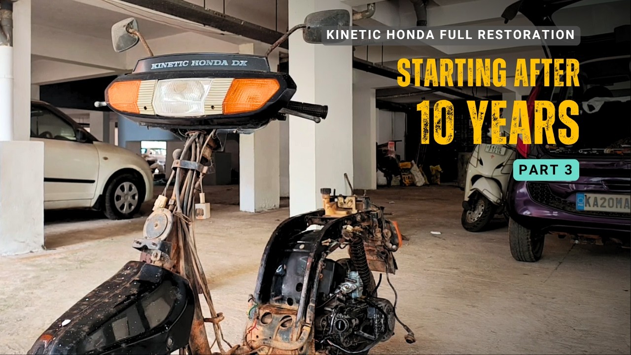 Engine startup after 10 years | Tank and Chassis restoration | Kinetic Honda DX | Part 3