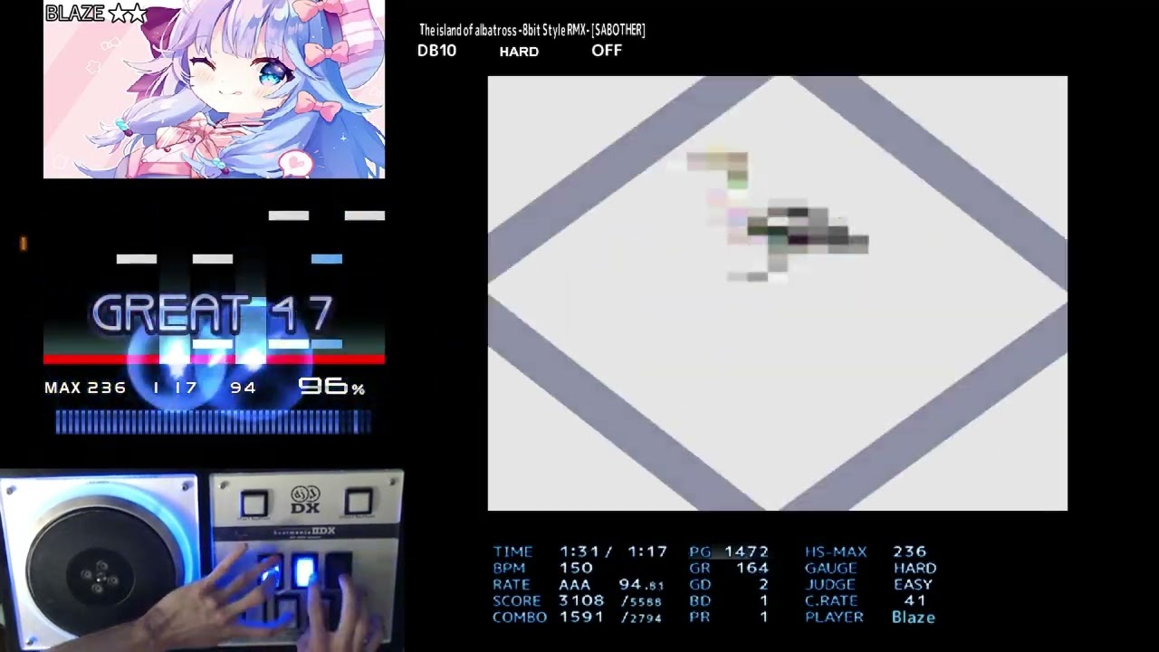 [BMS] The island of albatross -8bit Style RMX- [SABOTHER] HARD CLEAR AAA