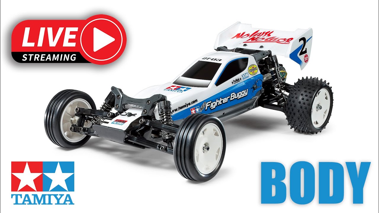 BODY & DECALS | TAMIYA DT-03 NEO FIGHTER BUGGY KIT BUILD LIVESTREAM  (58587) #tamiya #tamiyarccar