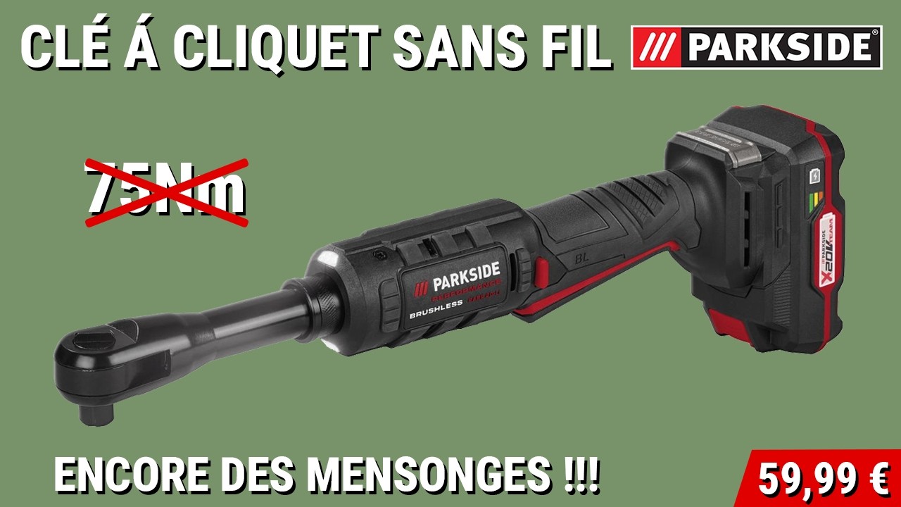 Review et Test clé à cliquet sans fil PARP 20-Li A1 Parkside (avis)