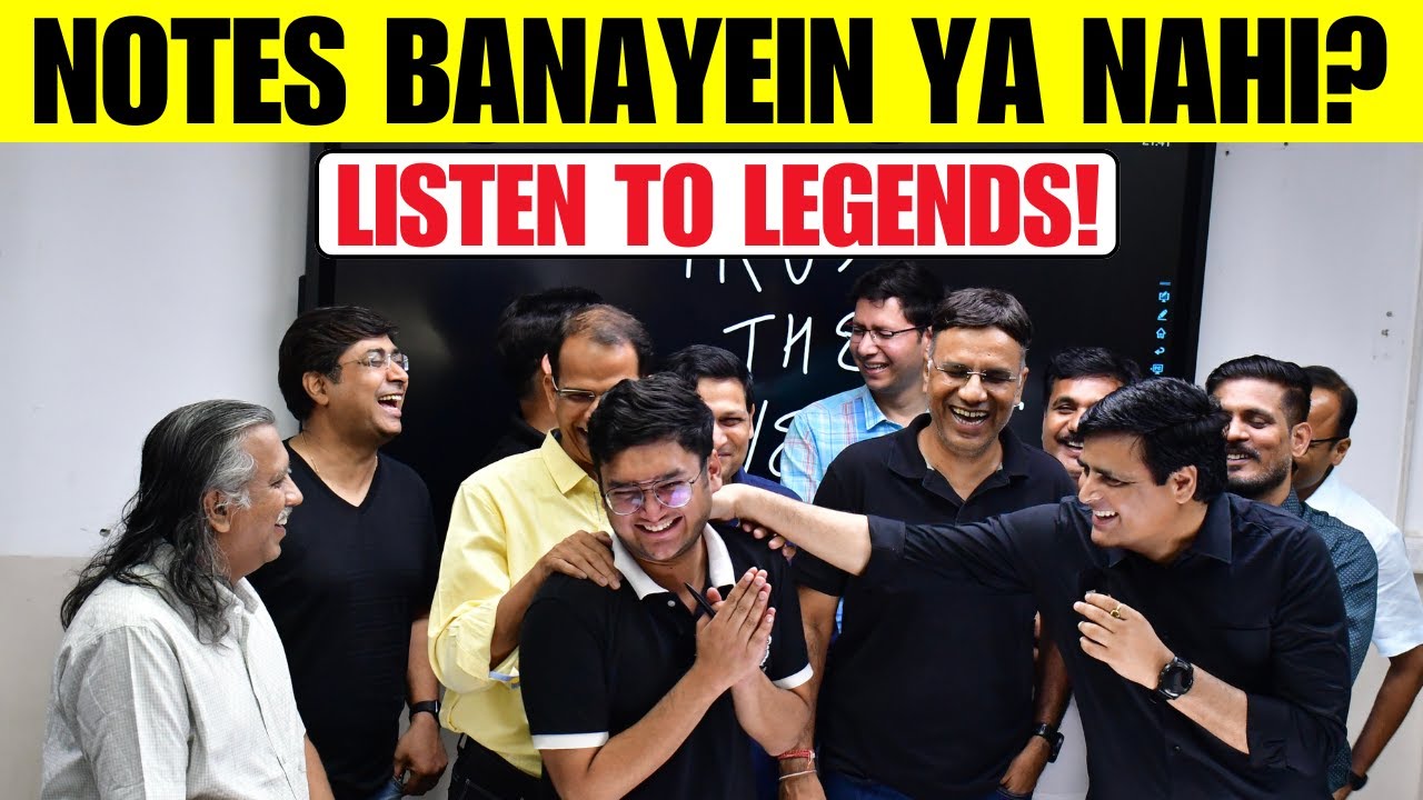 Make NOTES or not — Answered by Kota Legends