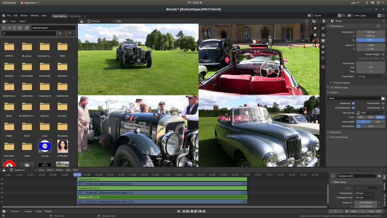 Blender 2.81: Create Split Screen Video Clips  A Video Editing Tutorial.