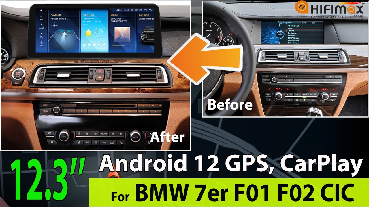 12.3'' BMW 7 series F01 F02 2009-2015 Android 12 GPS navigation screen Apple Carplay/ Android Auto!