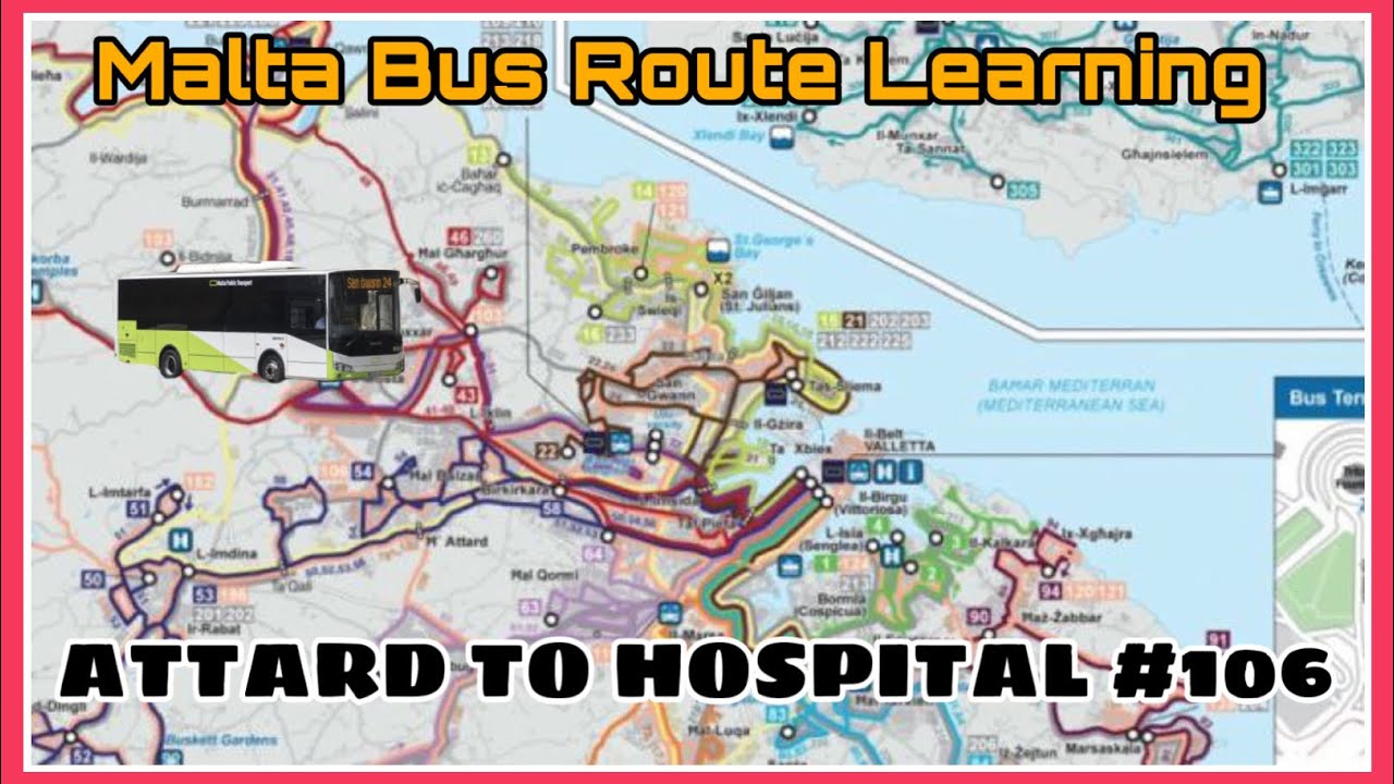 MALTA BUS ROUTE 106🇲🇹For Route Learners 👍ONE OF THE NARROW ROUTE👀IN MALTA💥