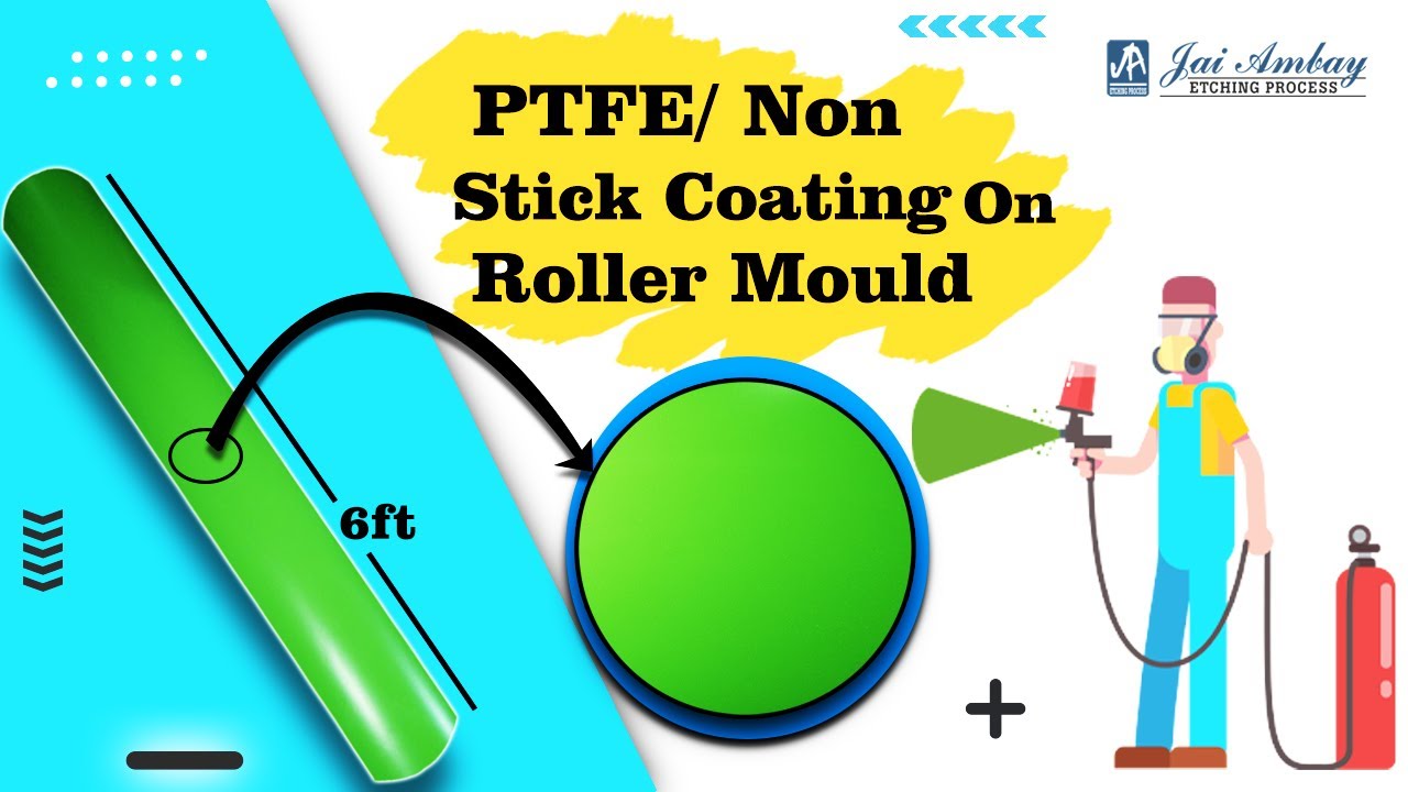 PTFE / Non- Stick Coating On Roller | Green Color Coating On Roller | Jai Ambay Etching Process