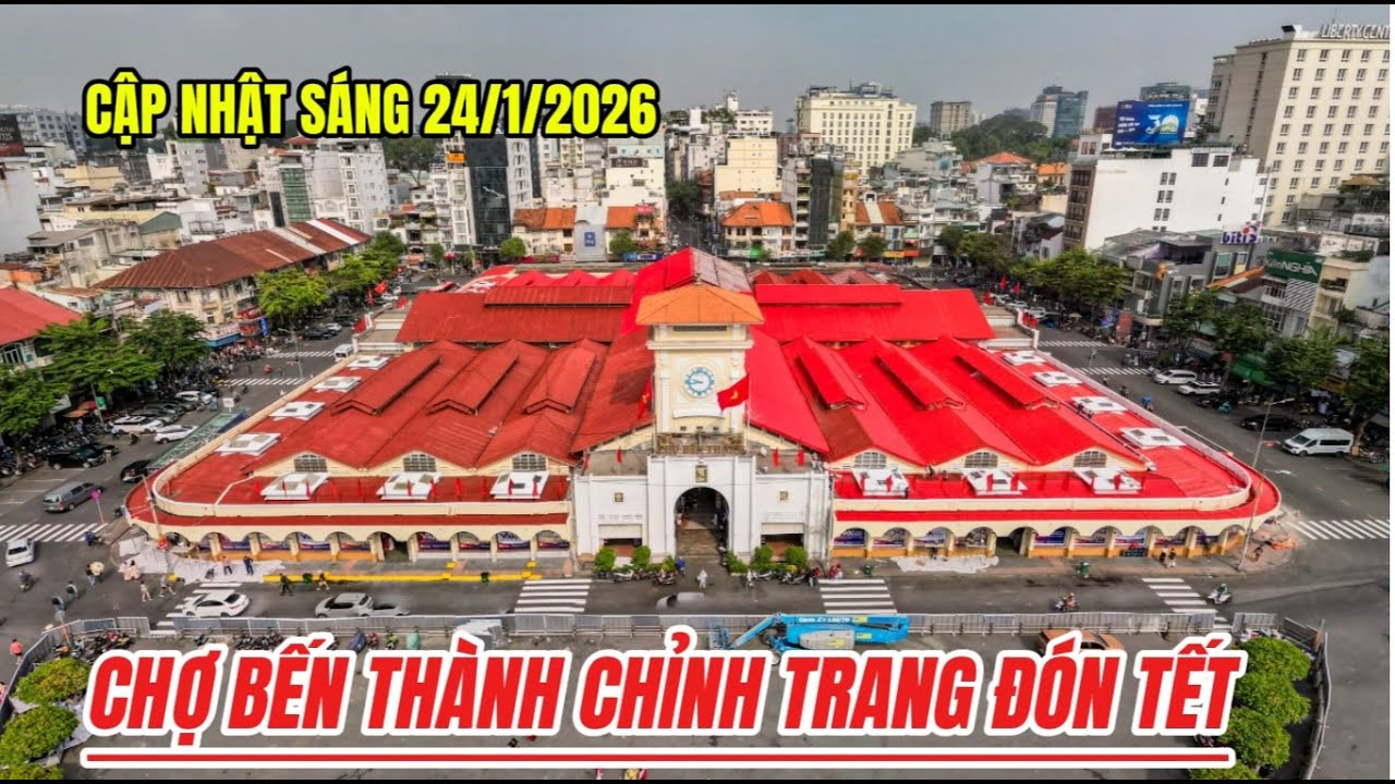 Chợ Bến Thành hoàn thiện chỉnh trang vượt tiến độ trước Tết\