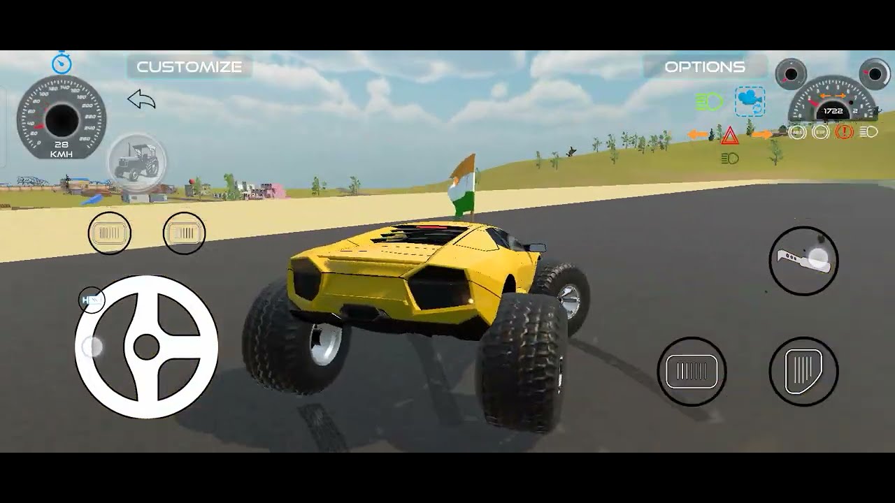 Yellow colour Lamborghini off roading 