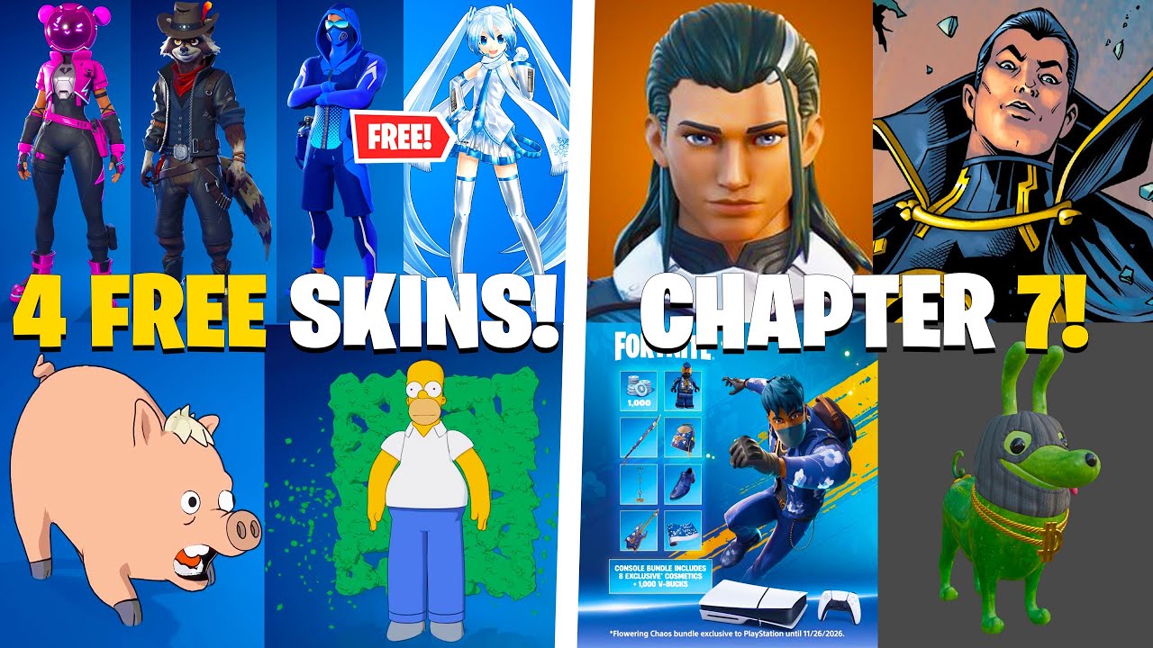 Как получить 4 БЕСПЛАТНЫХ ОБЛИКА Fortnite! (Winterfest, УТЕЧКИ 7-й главы, ВЕРНУЛАСЬ история!)