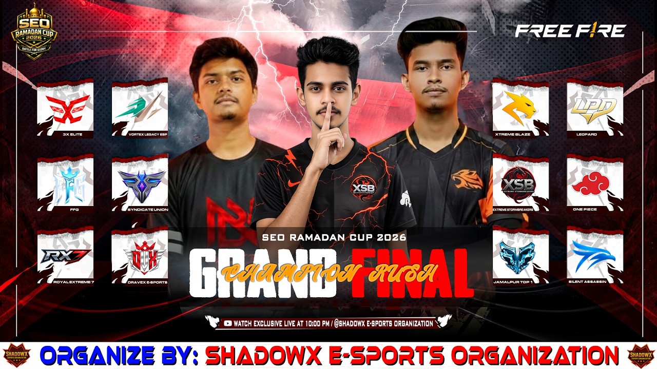[ 🔴LIVE ] CHAMPION RUSH || SEO RAMADAN CUP 2026 || GARENA FREE FIRE || SHADOWX E-SPORTS ORGANIZATION