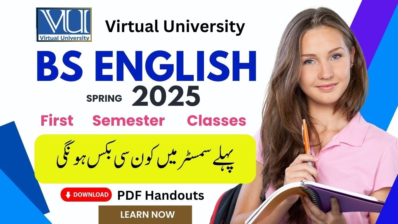 BS English |   First Semester | Syllabus & Books | Download PDF handout  | Spring 2025   |VU Khanpur