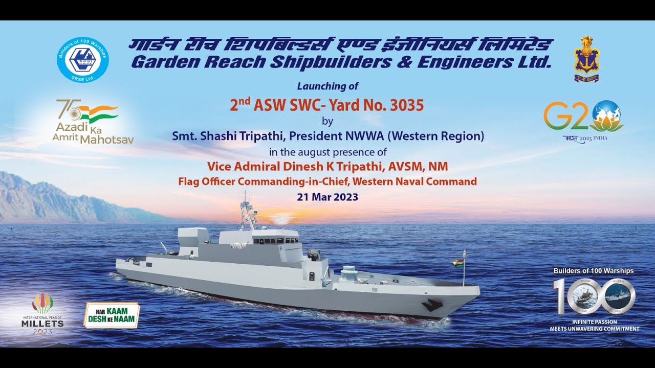 Launching of 2nd Anti Submarine Warfare Shallow Water Craft - Yard 3035
