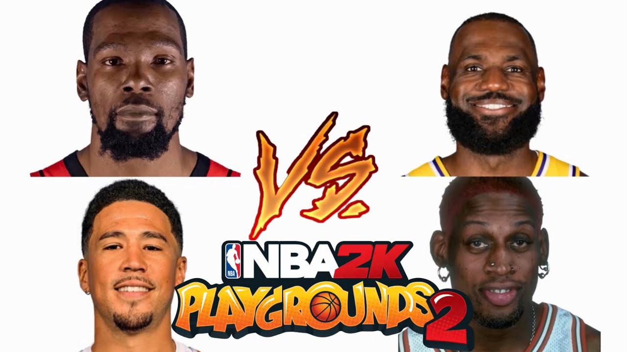 NBA 2K Playgrounds 2: Kevin Durant and Devin Booker vs Lebron James and Dennis Rodman 