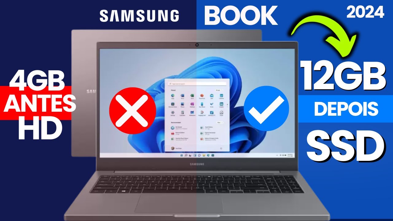 Instalando SSD e Memoria - Notebook Samsung Book
