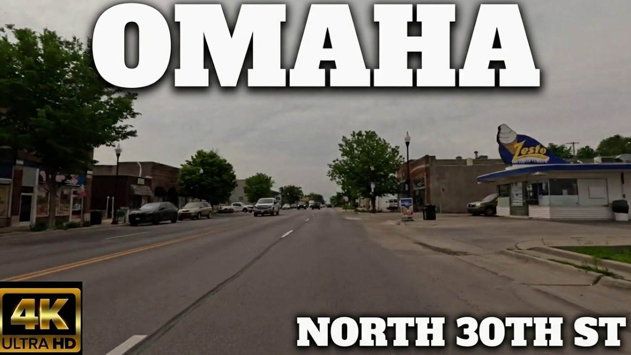 4K Driving Tour North Omaha on North 30th Street. Nebraska, USA