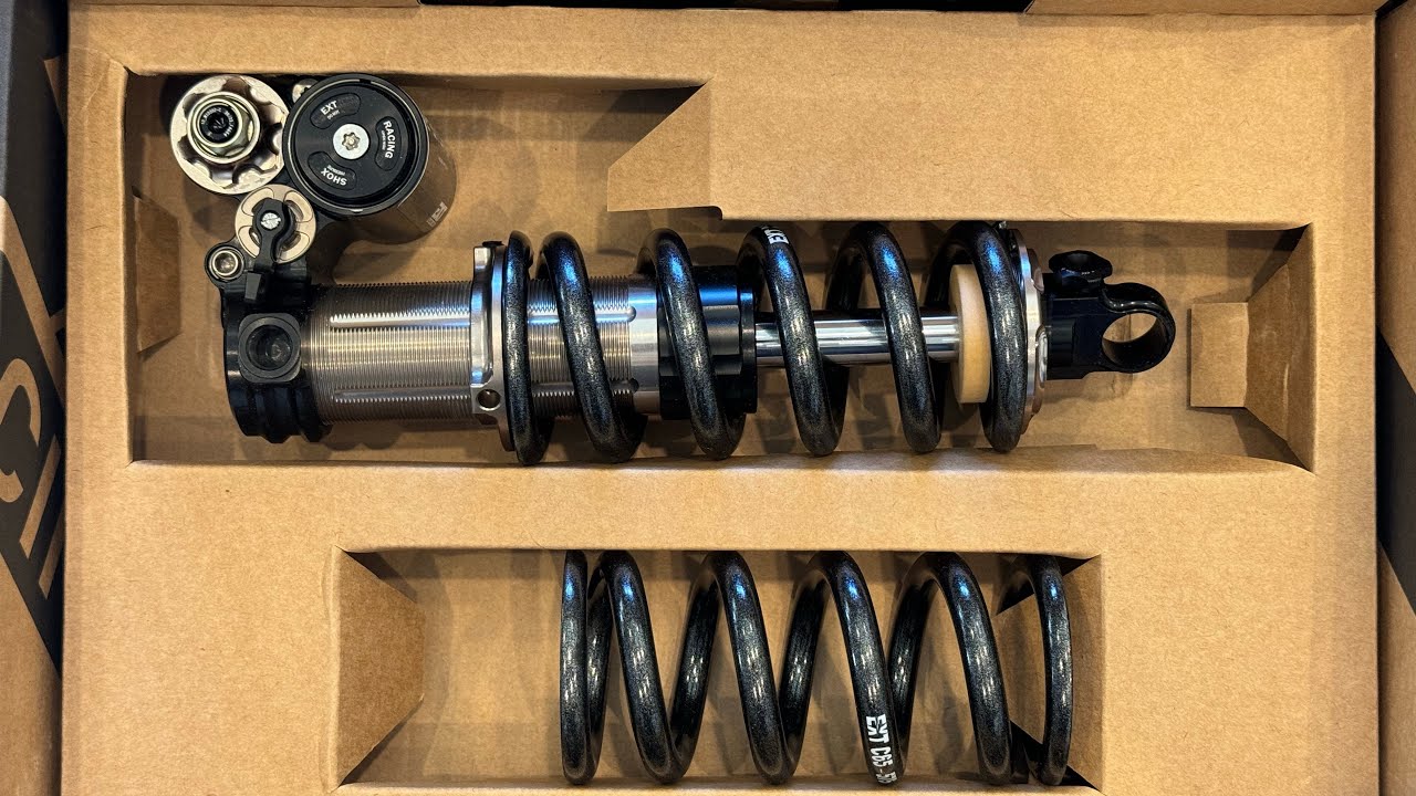 New bike part!  EXT e-Storia shock upgrade, and a KOM on Mine DH!