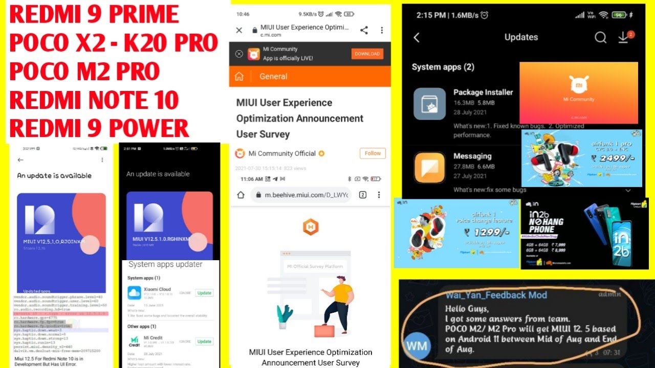 MIUI 12.5 Optimization Announcement | MIUI 12.5 ROLLOUT | ANDROID 11 POCO M2/ M2 PRO, 9 PRIME, POWER