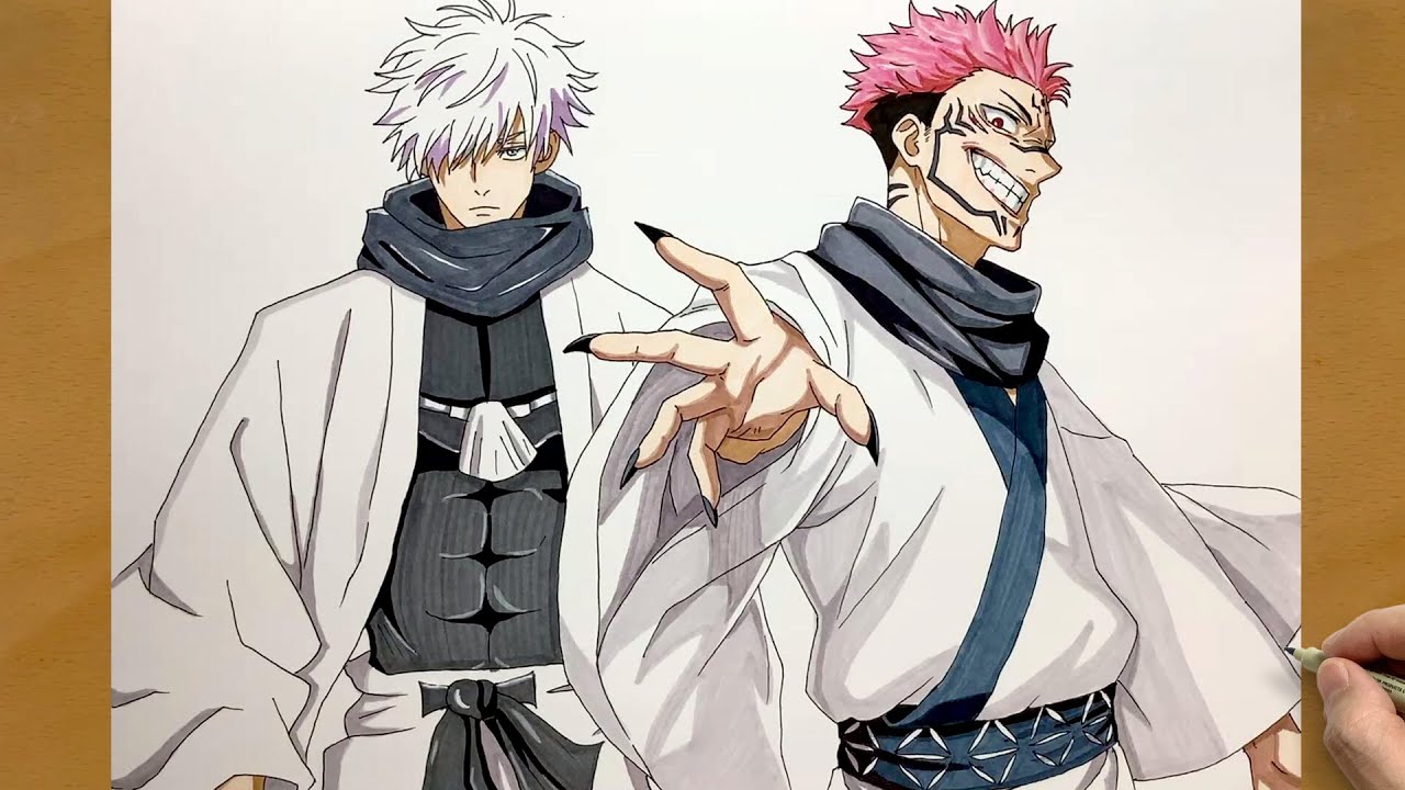 How to Draw Sukuna and Gojo | Step-by-Step Fan Art Tutorial (Jujutsu Kaisen)