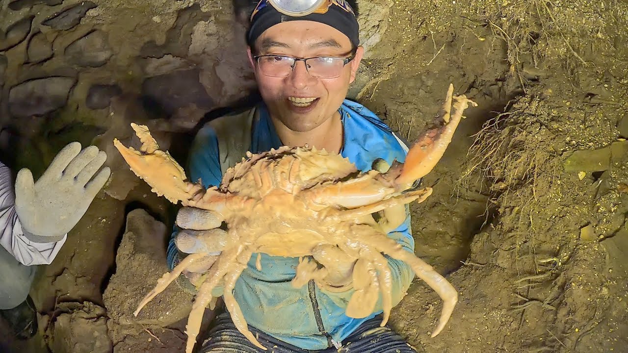 罕见蟹王洞大到离谱，渔夫说要破纪录，抓出巨蟹连师傅都说没见过
