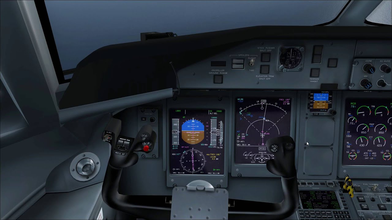 Q400 Flight BHX-JER Descent, VOR Approach, Landing & Shutdown