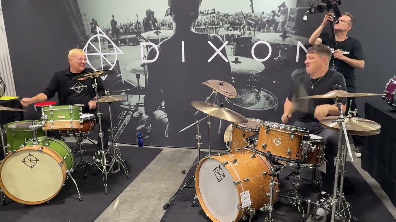 David Lee Roth drummers reunited! Gregg Bissonette & Ray Luzier Music City Drum Show #drums