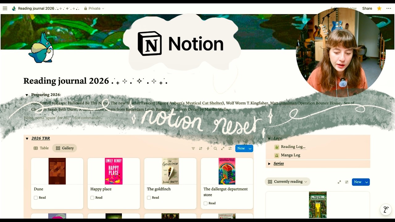 2026 reset on notion: reading journal page and yearly plans 🌙