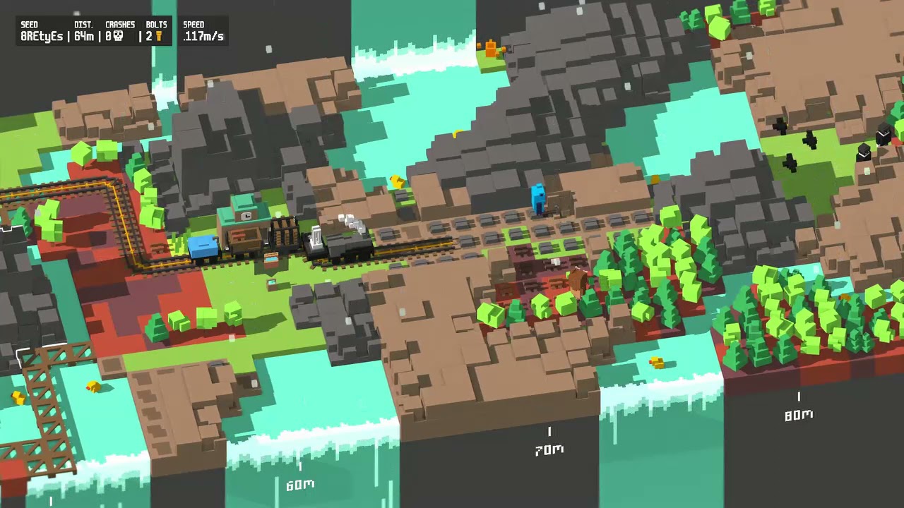 Unrailed! Endless Hard 2 Player Speedrun 1:25:37