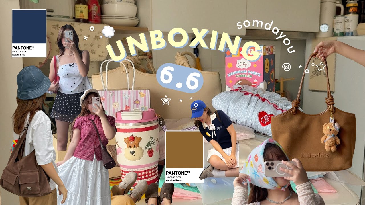 Распаковка 💭🌸 6.6 Полугодовая кампания: Горячие покупки, супернизкие цены, одежда, сумки и милые ...