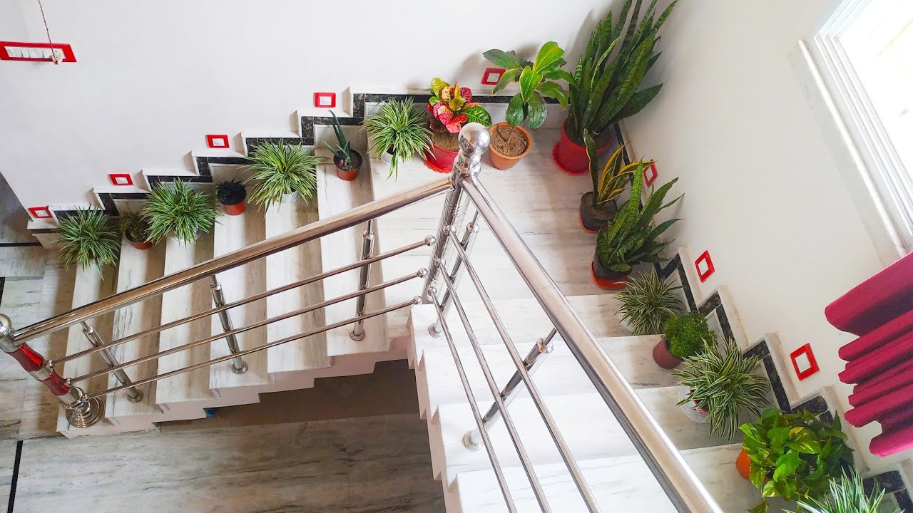 I decorated my staircase with some plants 🌱🌿