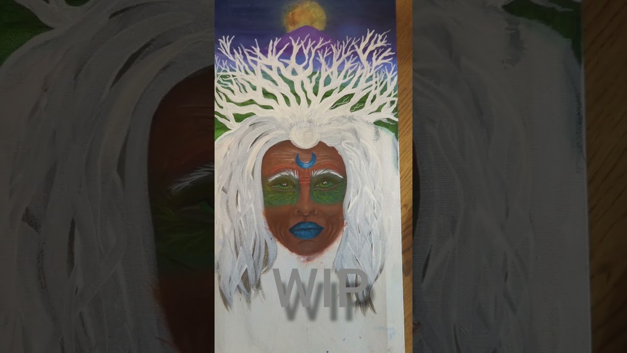 Black Goddess Celtic Art #blackgoddessart #wip #artwip #goddessart #glastonbury #wintergoddess
