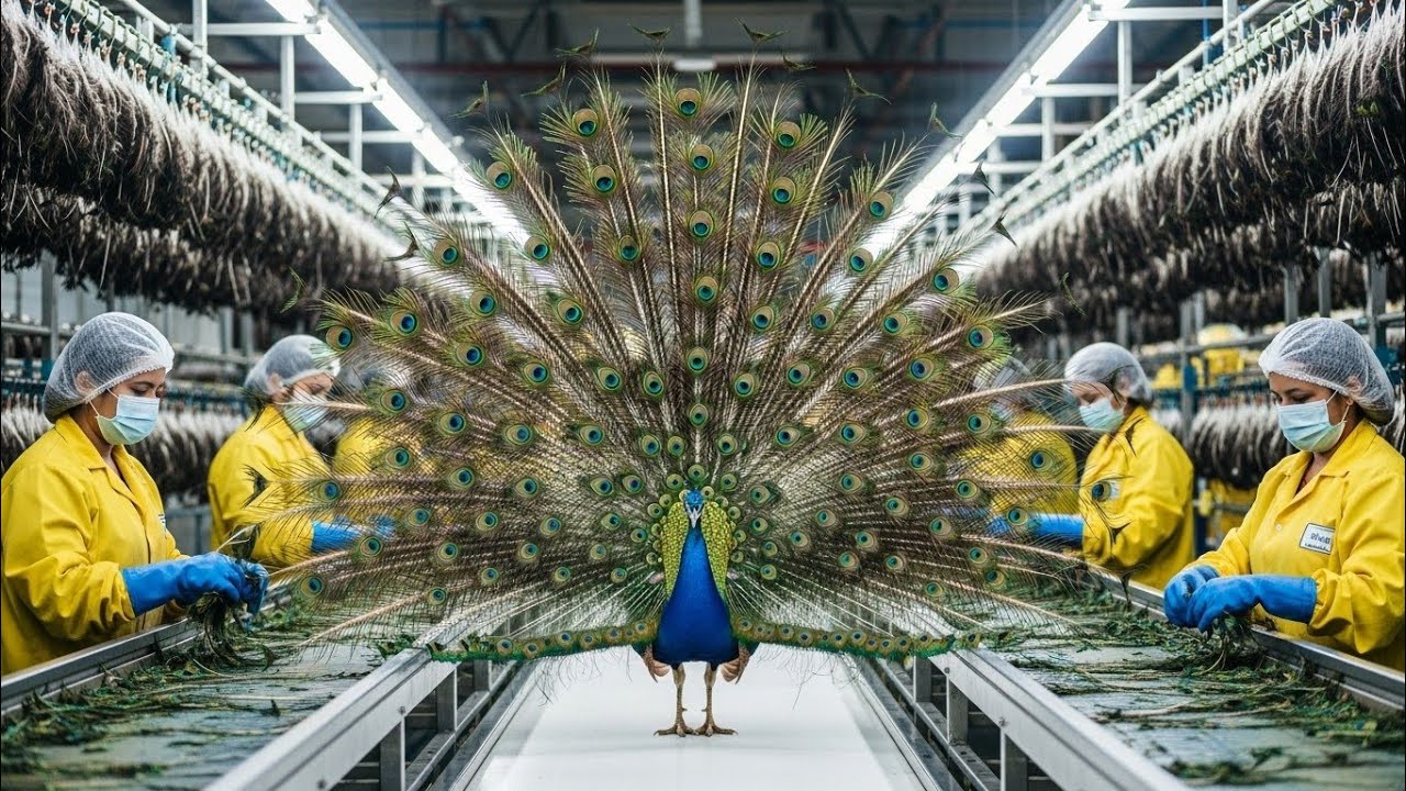 Inside Peacock Feather Processing Factory: Exotic Bird to Fashion & Art Industry (Full Process)