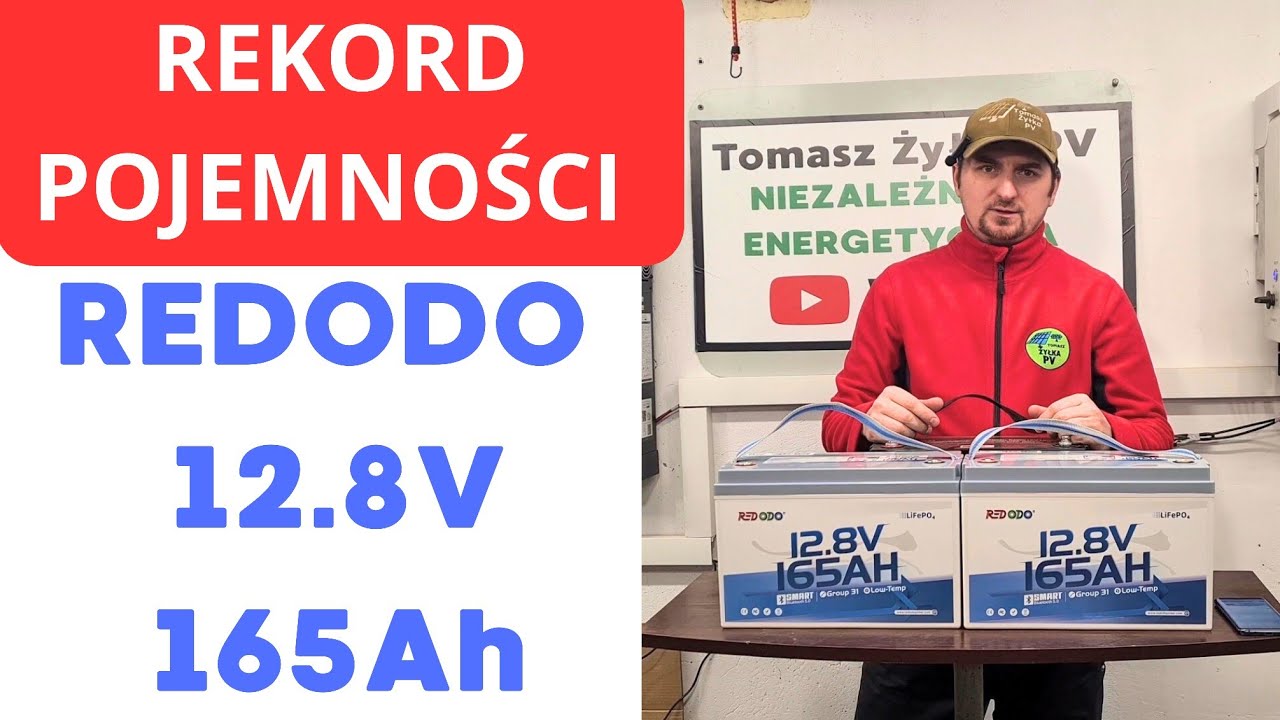 REKORD POJEMNOŚCI. Bateria LifePo4 12,8V 165Ah. REDODO. Bluetooth 5.0  Low-temp.