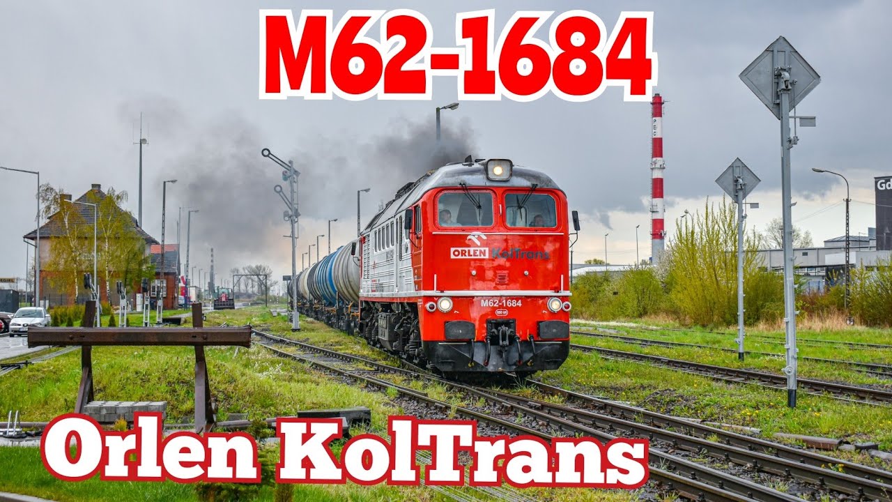 Efektowny rozruch M62-1684 Orlenu z cysternami + Rp1 Puzon i gwizdek | Gniezno Winiary