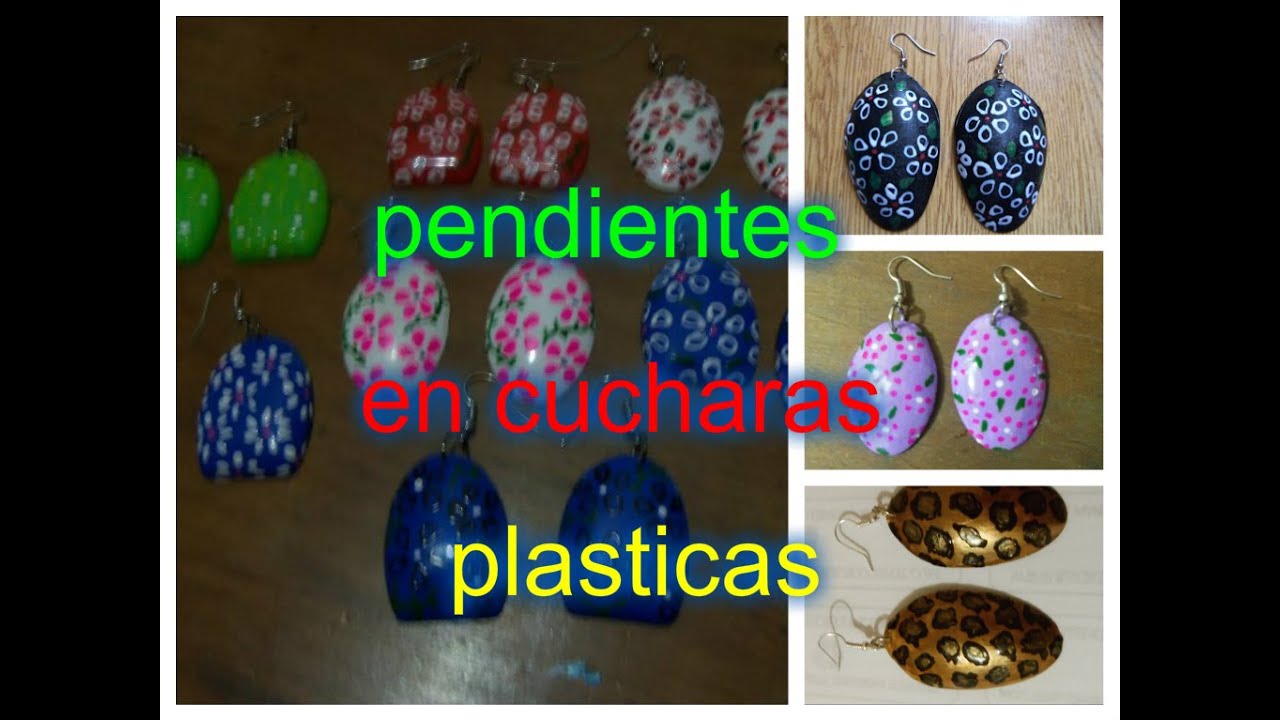 Aretes, Zarcillos , Pendientes (aros) con cucharas desechables.