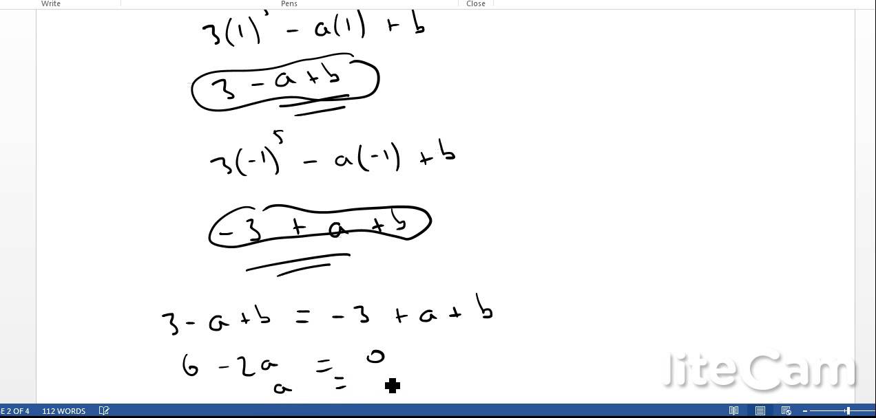 IB HL Exam Questions - Using the Factor and Remainder Theorem