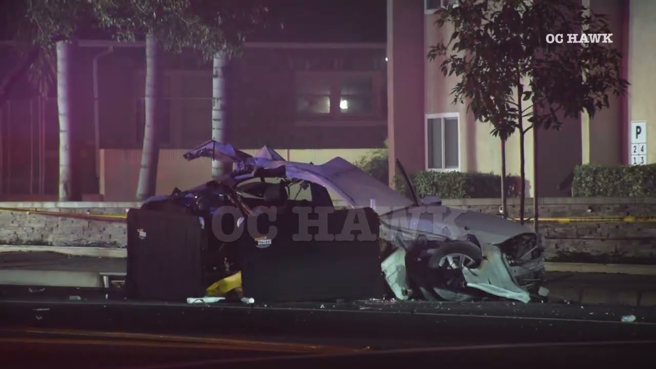 Orange;fatal pursuit crash, BMW splits in half 