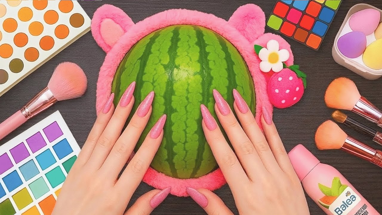 ASMR Makeup on Watermelon (No Talking)
