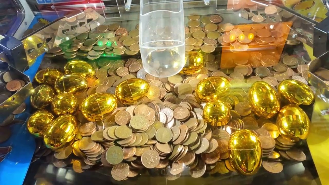2p golden egg coinpusher - amusement arcade - rapid fire
