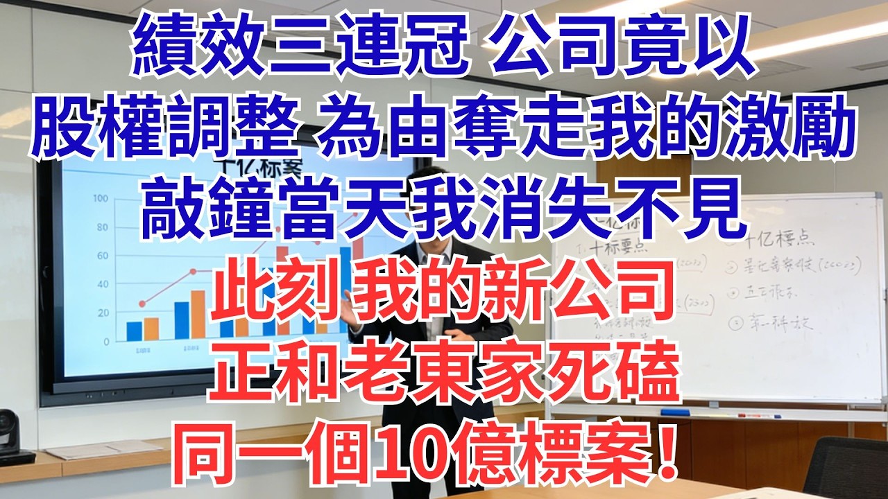 績效三連霸，股權卻被「調整」沒收！上市敲鐘那天我不見人影…同一時間，我的新創正和老東家搶10億標案！#為人處世#生活經驗#職場#爽文