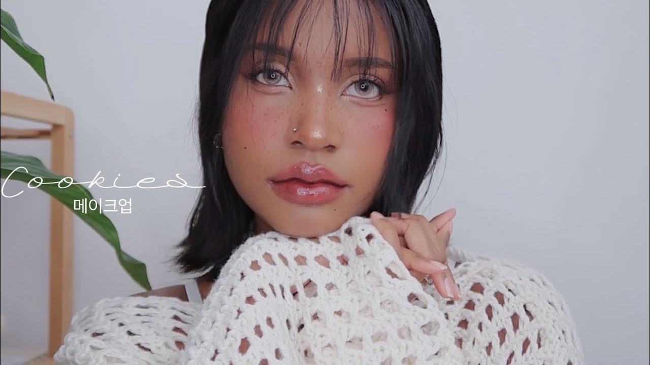 COOKIES MAKEUP ON DARK SKIN 🍪🫶🏽✨ 쿠키 메이크업