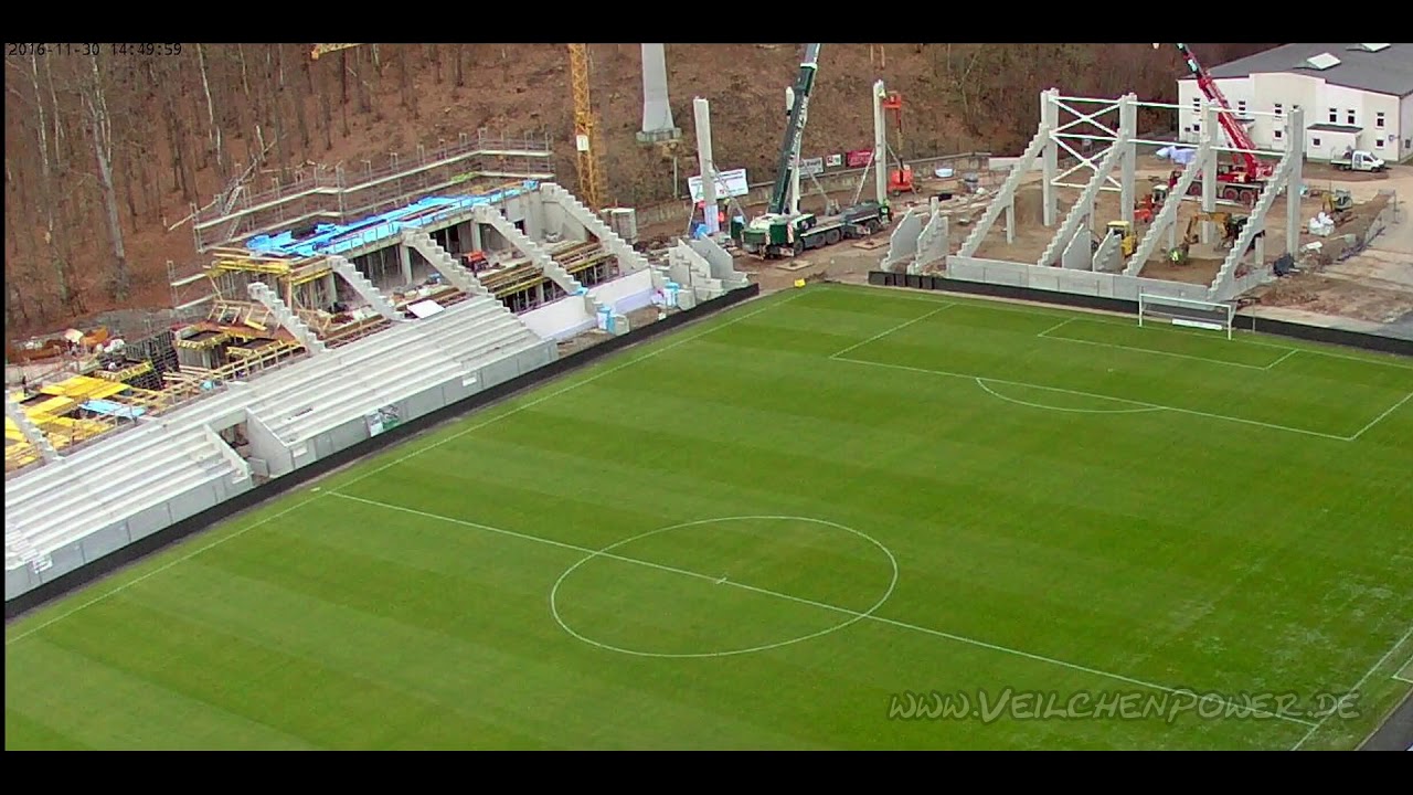 Zeitraffer-Video vom Erzgebirgsstadion - Bauphase 2 in Nord-Ost-Ansicht