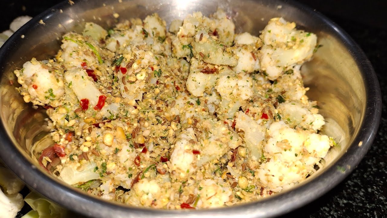 No oil❌️no salt❌️ califlower fry helathy food in telugu 