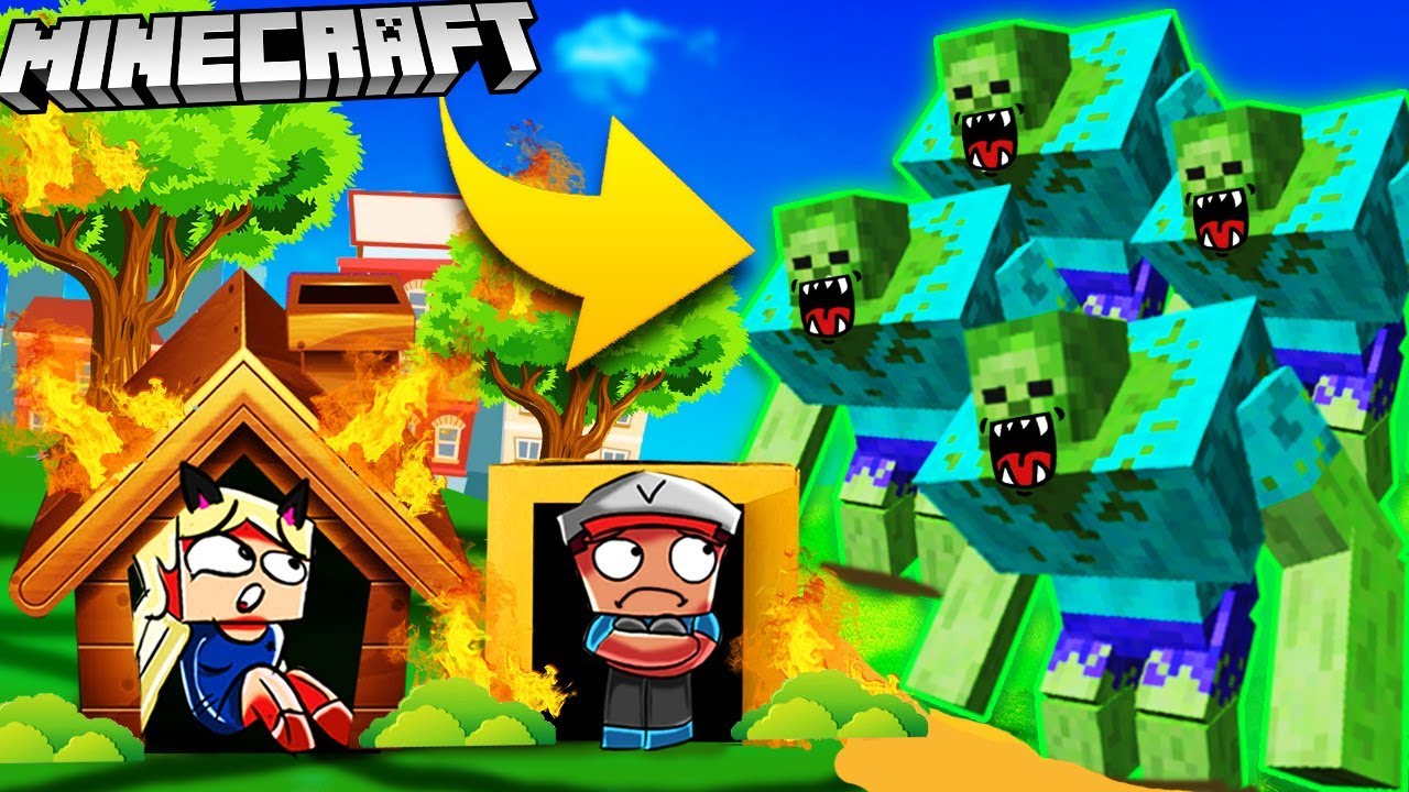 🌊 BAZA VS MUTANT ZOMBIE - MINECRAFT TSUNAMI CHALLENGE | Vito VS Bella