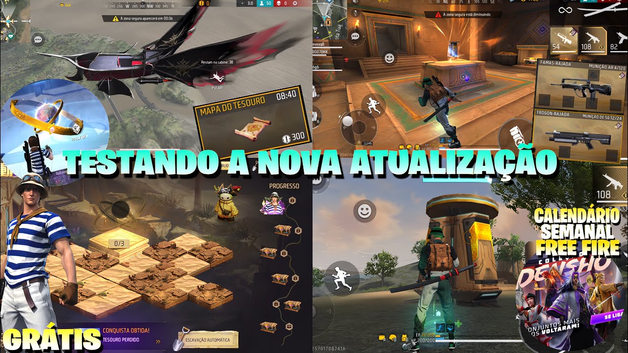 TESTANDO A NOVA ATUALIZAÇÃO E EVENTO QUE ESTÁ CHEGANDO! SKINS GRÁTIS, CALENDÁRIO SEMANAL FREE FIRE