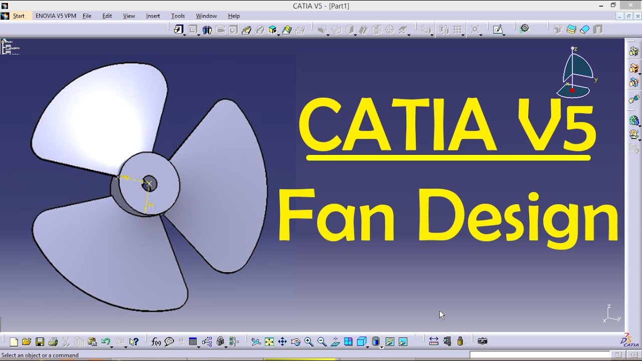 Fan Design in CATIA Surface Design | CATIA V5 Surface design Tutorial | Engineer AutoCAD