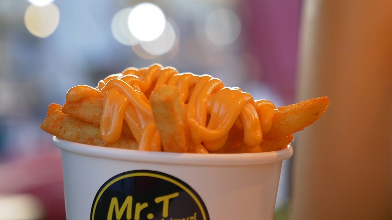 Уличная еда Тайланда | Cheese Fries - 4K