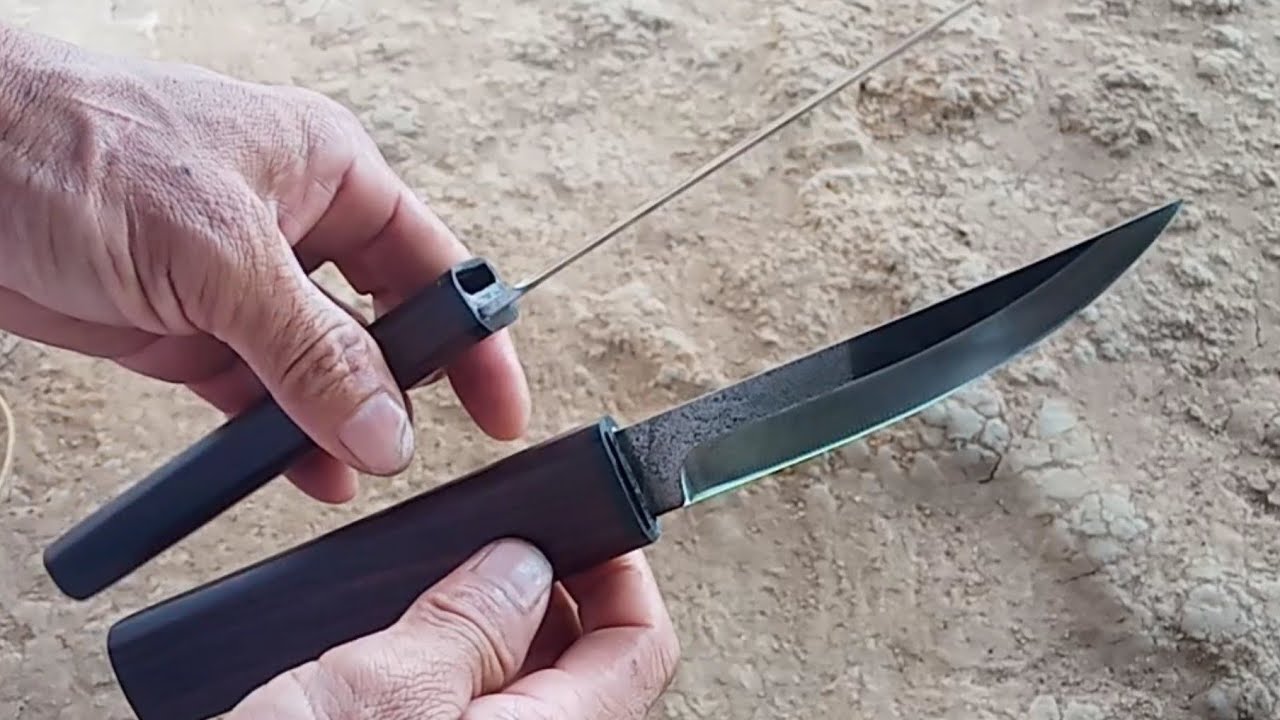 membuat 2 pisau SESET 2 dalam satu Gagang maupun serangka #twinblades #makingknife #pisaukembar